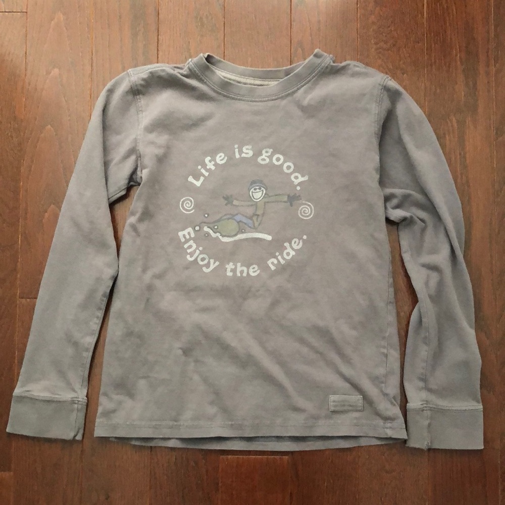 Boys Life Is Good Graphic T-Shirt, Long Sleeve tshirt